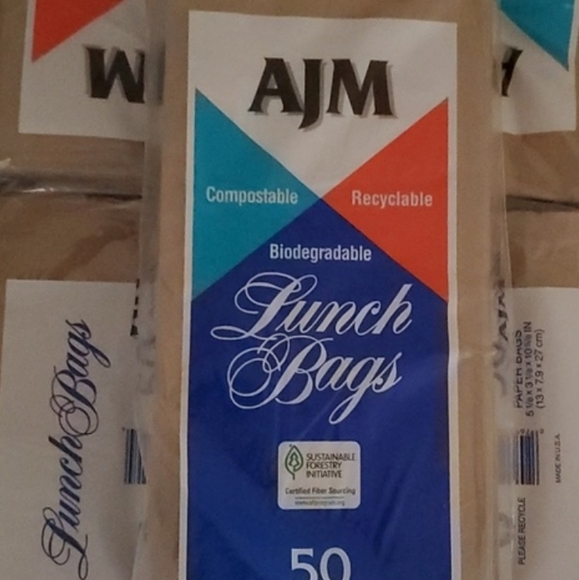 : 200 brown Lunch Paper Bags 5 1/8" x 10 5/8" x 3 1/8" crafts Picnic Party Etc - Picture 2 of 5